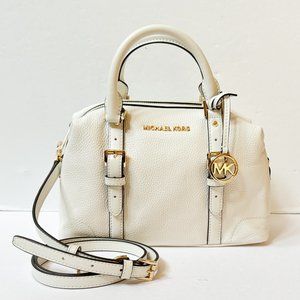 Michael Kors Ginger Small Duffle Satchel Shoulder Crossbody Bag Optic White